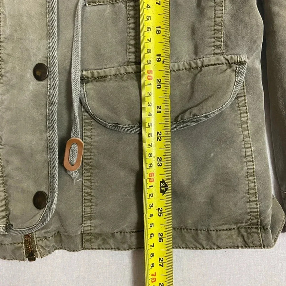 Hinge Green Rayon Blend Lightweight Full Zip Military Utility Jacket Sz XS - Picture 12 of 15